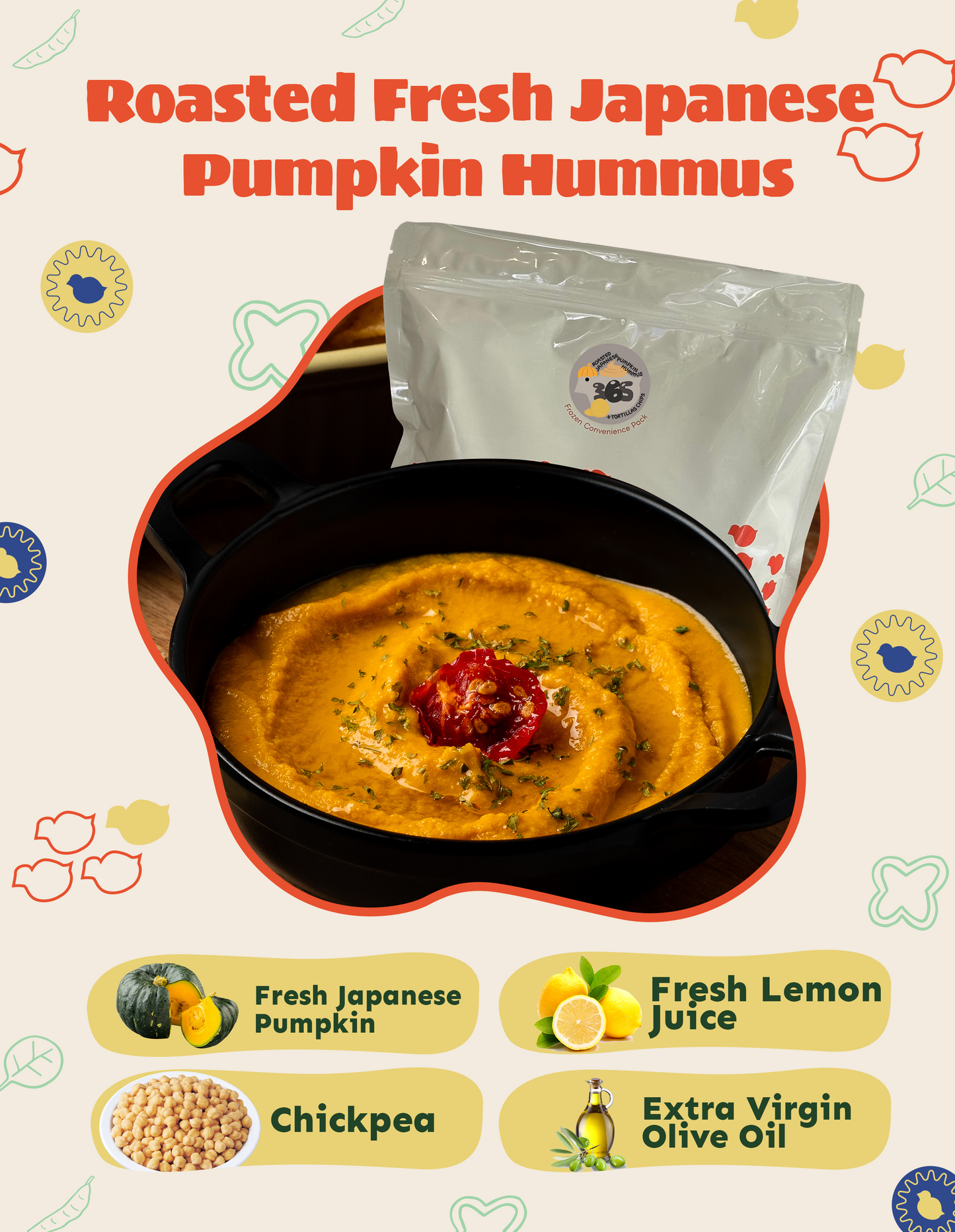Roasted Fresh Japanese Pumpkin Hummus 250g
