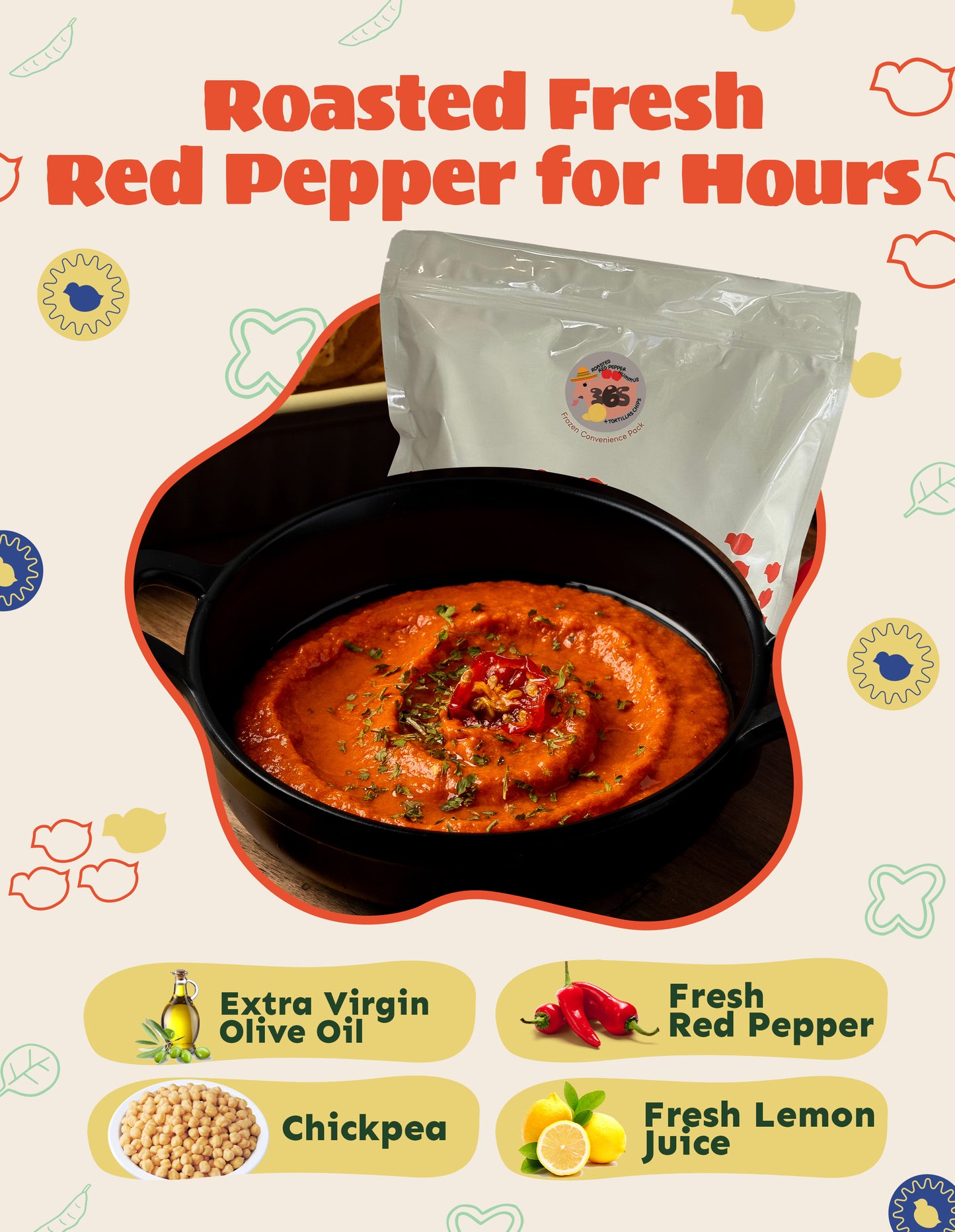 Roasted Fresh Red Peppers Hummus 250g